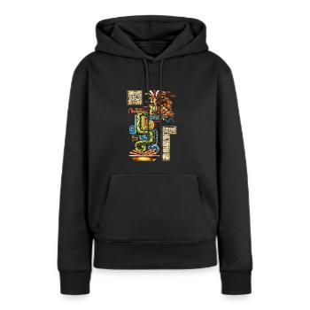 Maya-Visionsschlange - Frauen Premium Bio Hoodie - Schwarz - Vorne - Julia (174cm)