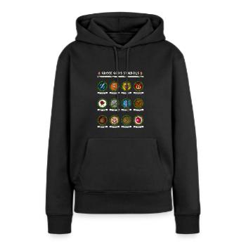 Mythologie grecque Symboles des dieux - Sweat à capuche Premium bio Femme - noir - Devant - Julia (174cm)