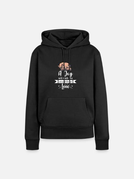 Chien - Sweat à capuche Premium bio Femme - noir