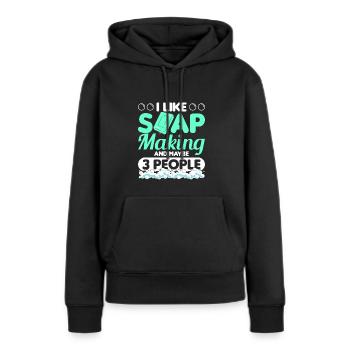 Seife machen - Frauen Premium Bio Hoodie - Schwarz - Vorne - Julia (174cm)