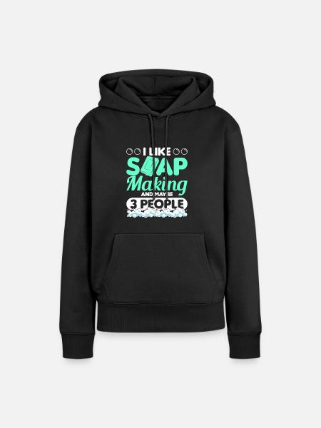 Seife machen - Frauen Premium Bio Hoodie - Schwarz