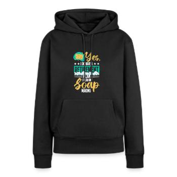 Seife machen - Frauen Premium Bio Hoodie - Schwarz - Vorne - Julia (174cm)