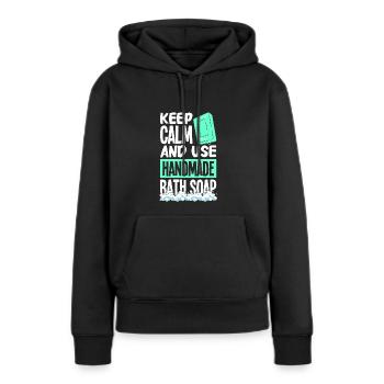 Seife machen - Frauen Premium Bio Hoodie - Schwarz - Vorne - Julia (174cm)