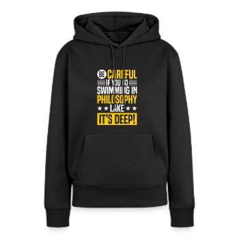 Philosophie - Sweat à capuche Premium bio Femme - noir - Devant - Julia (174cm)