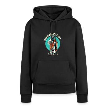 Philosophie - Sweat à capuche Premium bio Femme - noir - Devant - Julia (174cm)
