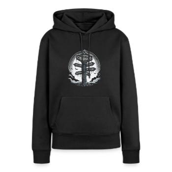 Gothique - Sweat à capuche Premium bio Femme - noir - Devant - Julia (174cm)
