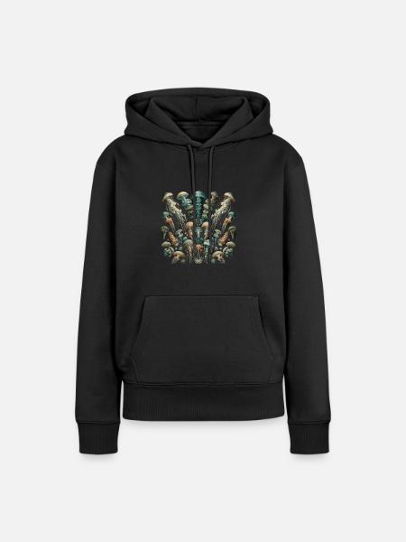 Qualle - Frauen Premium Bio Hoodie - Schwarz