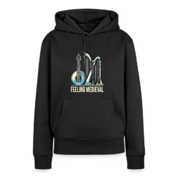 Mittelalter Markt - Frauen Premium Bio Hoodie - Schwarz - Vorne - Julia (174cm)