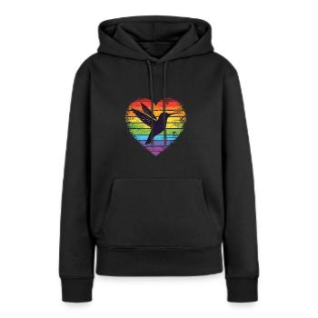 Exotique - Sweat à capuche Premium bio Femme - noir - Devant - Julia (174cm)