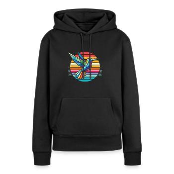 Exotique - Sweat à capuche Premium bio Femme - noir - Devant - Julia (174cm)