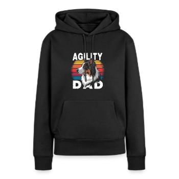 Agilité - Sweat à capuche Premium bio Femme - noir - Devant - Julia (174cm)