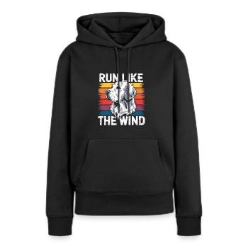 Agilité - Sweat à capuche Premium bio Femme - noir - Devant - Julia (174cm)