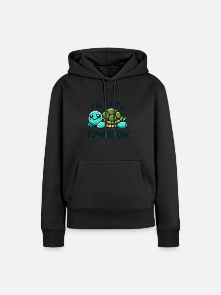 Entspannte Schildkrötte - Frauen Premium Bio Hoodie - Schwarz
