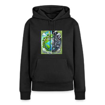 Klima - Frauen Premium Bio Hoodie - Schwarz - Vorne - Julia (174cm)