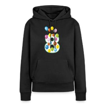 achter Geburtstag 8 Jahre - Frauen Premium Bio Hoodie - Schwarz - Vorne - Julia (174cm)