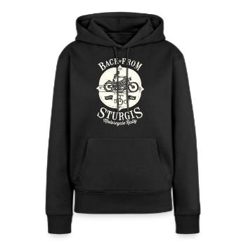 Back From Sturgis - Frauen Premium Bio Hoodie - Schwarz - Vorne - Julia (174cm)