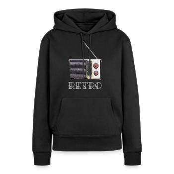 Altes Radio - Frauen Premium Bio Hoodie - Schwarz - Vorne - Julia (174cm)