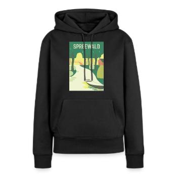 Spreewald Vintage - Frauen Premium Bio Hoodie - Schwarz - Vorne - Julia (174cm)
