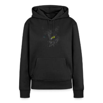 Chat noir - Sweat à capuche Premium bio Femme - noir - Devant - Julia (174cm)