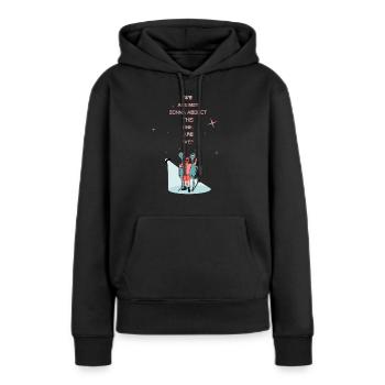 Rencontres extraterrestres - Sweat à capuche Premium bio Femme - noir - Devant - Julia (174cm)