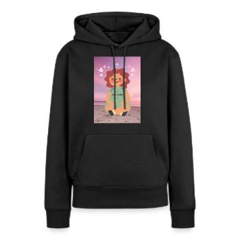 Ich meditiere gerne - Frauen Premium Bio Hoodie - Schwarz - Vorne - Julia (174cm)