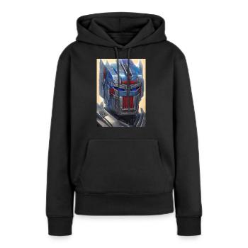 Robot, androïde, cyborg, science-fiction - Sweat à capuche Premium bio Femme - noir - Devant - Julia (174cm)