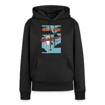 Hang in there 08 - Frauen Premium Bio Hoodie - Schwarz - Vorne - Julia (174cm)