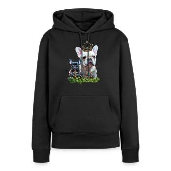 Chemise et accessoires de bouledogue français - Sweat à capuche Premium bio Femme - noir - Devant - Julia (174cm)