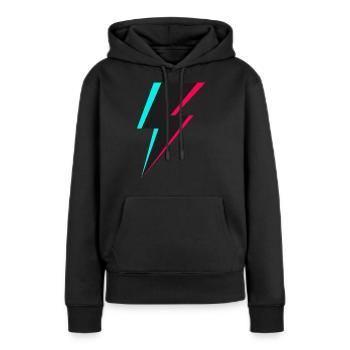 Logo de l’éclair - Sweat à capuche Premium bio Femme - noir - Devant - Julia (174cm)