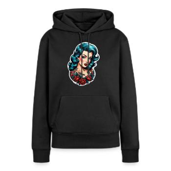 Rockabilly / Pin-up / 50s - Women’s Premium Organic Hoodie - black - Front - Julia (174cm)