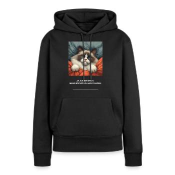 Cat Morning Grouch Sleepy Shirt Sleepy Head - Women’s Premium Organic Hoodie - black - Front - Julia (174cm)