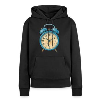 wecker uhr aquarell - Frauen Premium Bio Hoodie - Schwarz - Vorne - Julia (174cm)