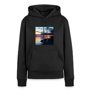 Canadian sunset - Sweat à capuche Premium bio Femme - noir - Devant - Julia (174cm)