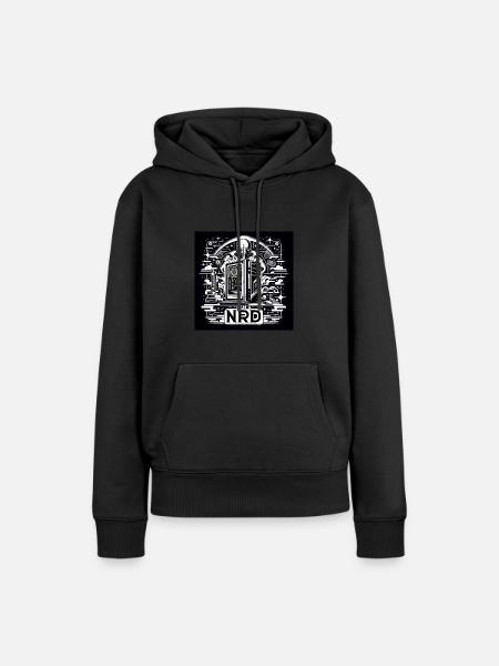 Nerd Stolz Black&White - Frauen Premium Bio Hoodie - Schwarz