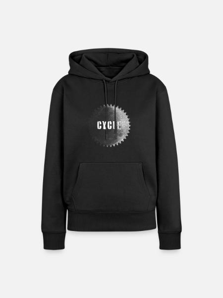 Mond-Radtour - Frauen Premium Bio Hoodie - Schwarz