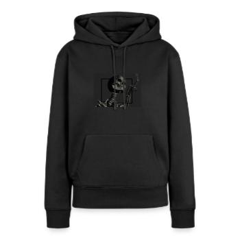 Skeleton fume des cigarettes - Sweat à capuche Premium bio Femme - noir - Devant - Julia (174cm)