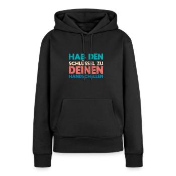 Hab Den Schlüssel Zu Deinen Handschellen - Frauen Premium Bio Hoodie - Schwarz - Vorne - Julia (174cm)