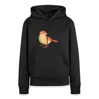Moineau - Sweat à capuche Premium bio Femme - noir - Devant - Julia (174cm)