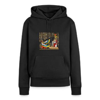 Déesse égyptienne Maat Isis - Sweat à capuche Premium bio Femme - noir - Devant - Julia (174cm)