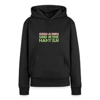 Gießkannen Sind Meine Hanteln - Frauen Premium Bio Hoodie - Schwarz - Vorne - Julia (174cm)
