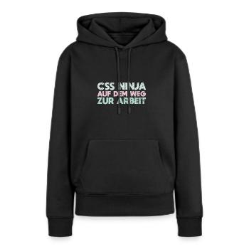 CSS Ninja Auf Dem Weg Zur Arbeit - Frauen Premium Bio Hoodie - Schwarz - Vorne - Julia (174cm)