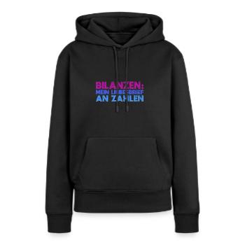 Bilanzen: Mein Liebesbrief An Zahlen - Frauen Premium Bio Hoodie - Schwarz - Vorne - Julia (174cm)