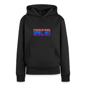 Fliesenlegen: Spiel Mit Der Schwerkraft - Frauen Premium Bio Hoodie - Schwarz - Vorne - Julia (174cm)