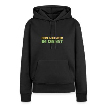 Kein Anhalter Im Dienst - Frauen Premium Bio Hoodie - Schwarz - Vorne - Julia (174cm)