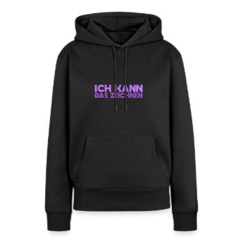 Ich Kann Das Zeichnen - Frauen Premium Bio Hoodie - Schwarz - Vorne - Julia (174cm)