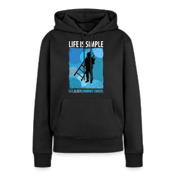 Ramoneur Ramoneur - Sweat à capuche Premium bio Femme - noir - Devant - Julia (174cm)