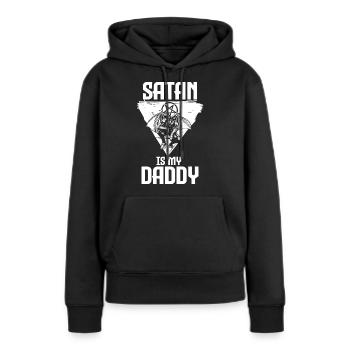 | satanisme Cadeaux satanistes satanistes de pentagramme - Sweat à capuche Premium bio Femme - noir - Devant - Julia (174cm)