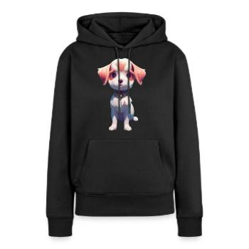 Epagneul Breton Chien - Epagneul Breton - Sweat à capuche Premium bio Femme - noir - Devant - Julia (174cm)