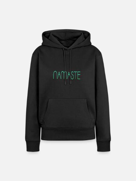 Namaste - Frauen Premium Bio Hoodie - Schwarz