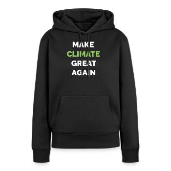 Make Climate Great Again Climate Protection Symbole climatique - Sweat à capuche Premium bio Femme - noir - Devant - Julia (174cm)
